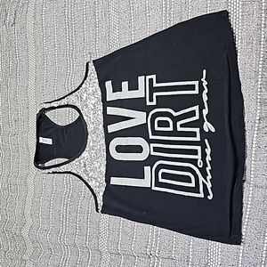 Chix Gear Love Dirt Sequin Racerback Tank Top